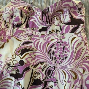 J. Crew Strapless Top with Pink and Brown Floral Pattern